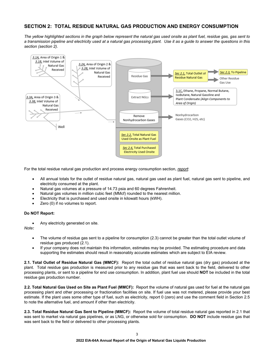Instructions for Form EIA-64A Annual Report of the Origin of Natural Gas Liquids Production, Page 3