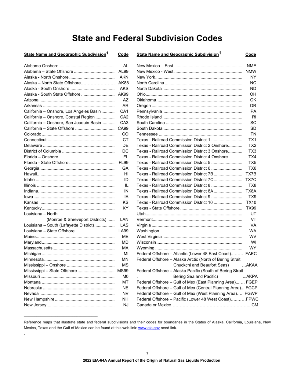 Instructions for Form EIA-64A Annual Report of the Origin of Natural Gas Liquids Production, Page 7