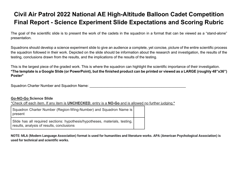 2022 Civil Air Patrol National AE HighAltitude Balloon Cadet