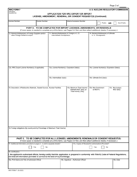 NRC Form 7 Application for NRC Export or Import License, Amendment, Renewal, or Consent Request(S), Page 2