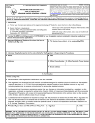 NRC Form 244 Registration Certificate - Use of Depleted Uranium Under General License