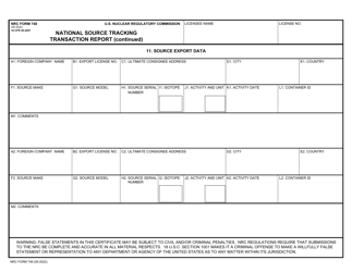 NRC Form 748 National Source Tracking Transaction Report (Long Form), Page 12