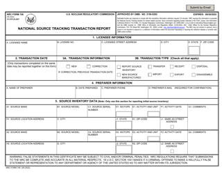 NRC Form 748 National Source Tracking Transaction Report (Long Form)