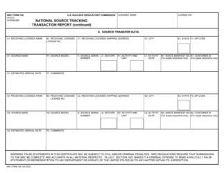 NRC Form 748 National Source Tracking Transaction Report (Long Form), Page 3