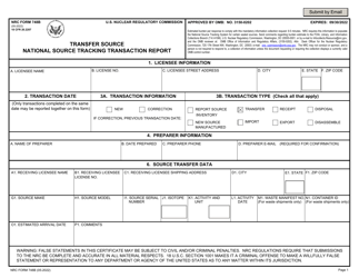 NRC Form 748B National Source Tracking Transaction Report - Transfer Source