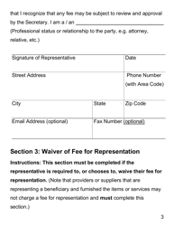 Form CMS-1696 Appointment of Representative - Large Print, Page 3