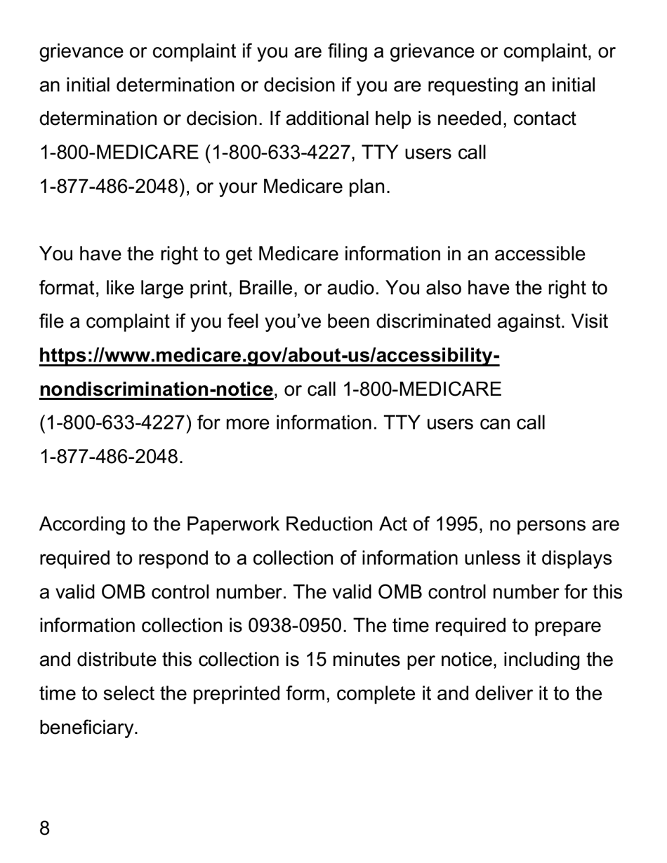 Form CMS-1696 Appointment of Representative - Large Print, Page 8