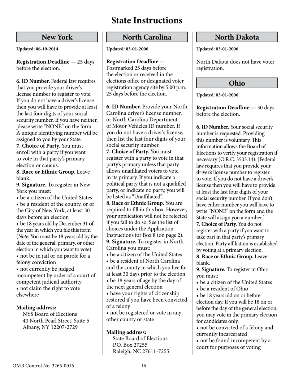 National Mail Voter Registration Form, Page 21