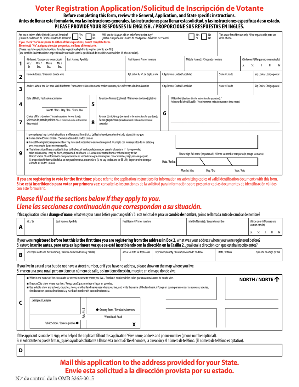 Solicitud De Inscripcion De Votante (English / Spanish), Page 6