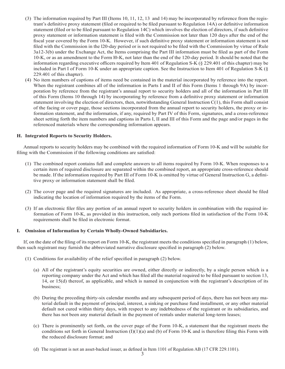 Form 10-K (SEC Form 1673) Annual Report Pursuant to Section 13 or 15(D) of the Securities Exchange Act of 1934, Page 3