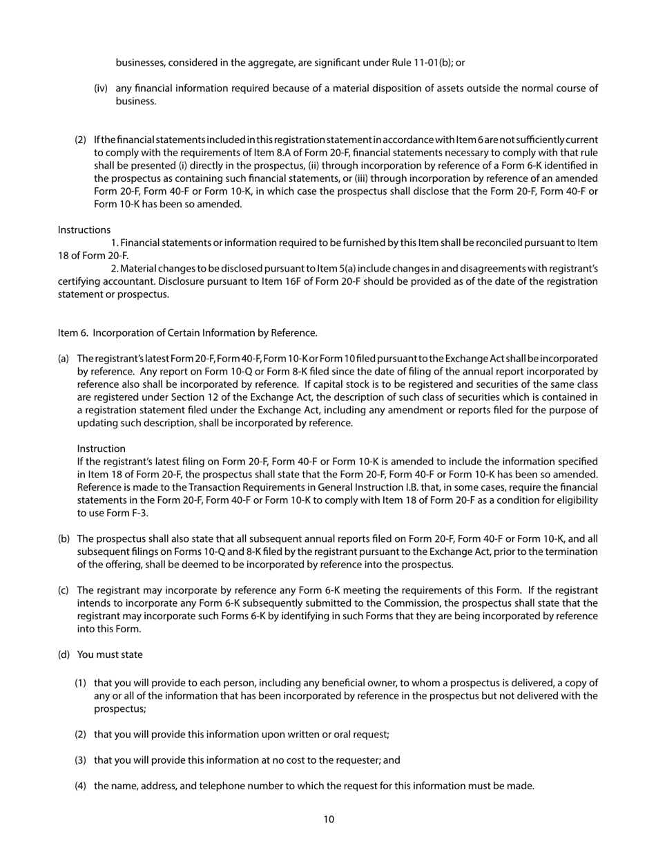 SEC Form 1983 (F-3) Registration Statement Under the Securities Act of 1933, Page 10