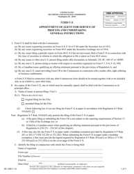 Form F-X (SEC Form 2288) Appointment of Agent for Service of Process and Undertaking