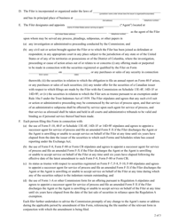 Form F-X (SEC Form 2288) Appointment of Agent for Service of Process and Undertaking, Page 2