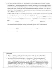 Form F-X (SEC Form 2288) Appointment of Agent for Service of Process and Undertaking, Page 3