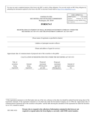 Form N-5 (SEC Form 0993) Registration Statement of Small Business Investment Company Under the Securities Act of 1933 and the Investment Company Act of 1940