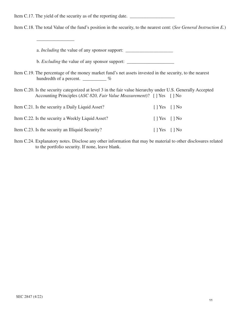 Form N-MFP (SEC Form 2847) Monthly Schedule of Portfolio Holdings of Money Market Funds, Page 11