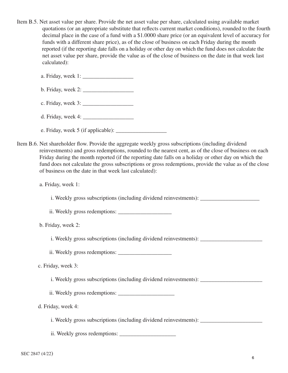 Form N-MFP (SEC Form 2847) Monthly Schedule of Portfolio Holdings of Money Market Funds, Page 6