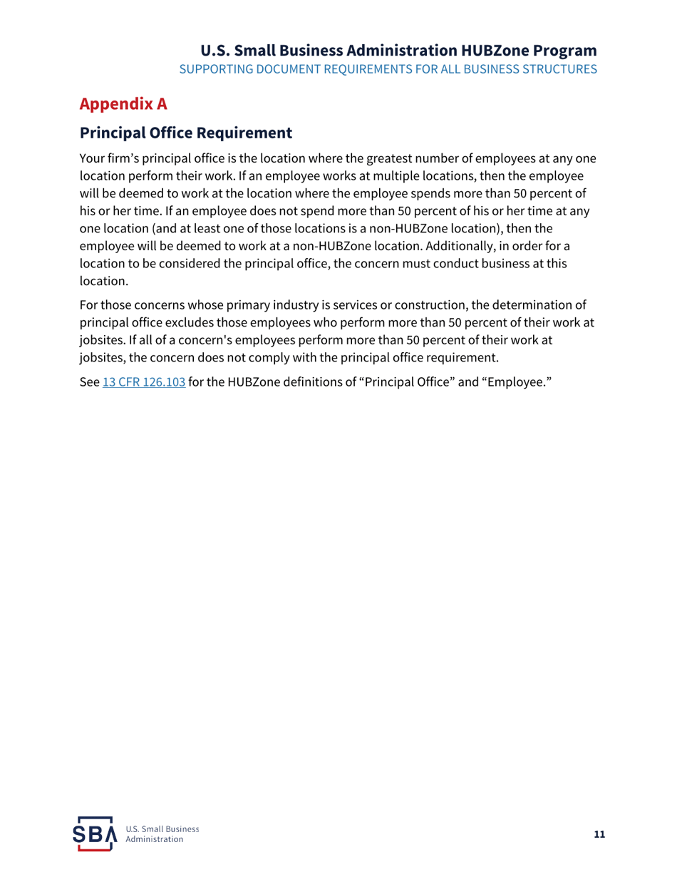 HUBZone Program Required Supporting Documents Checklist, Page 12