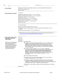 Official Form 201 Voluntary Petition for Non-individuals Filing for Bankruptcy, Page 2
