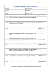 Encampment Visitor Checklist