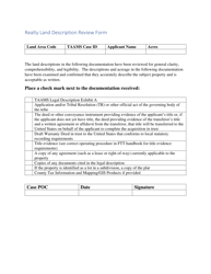 Document preview: Realty Land Description Review Form
