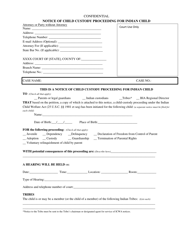 Document preview: Notice of Child Custody Proceeding for Indian Child