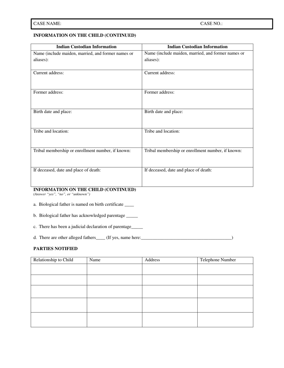 Notice of Child Custody Proceeding for Indian Child, Page 6