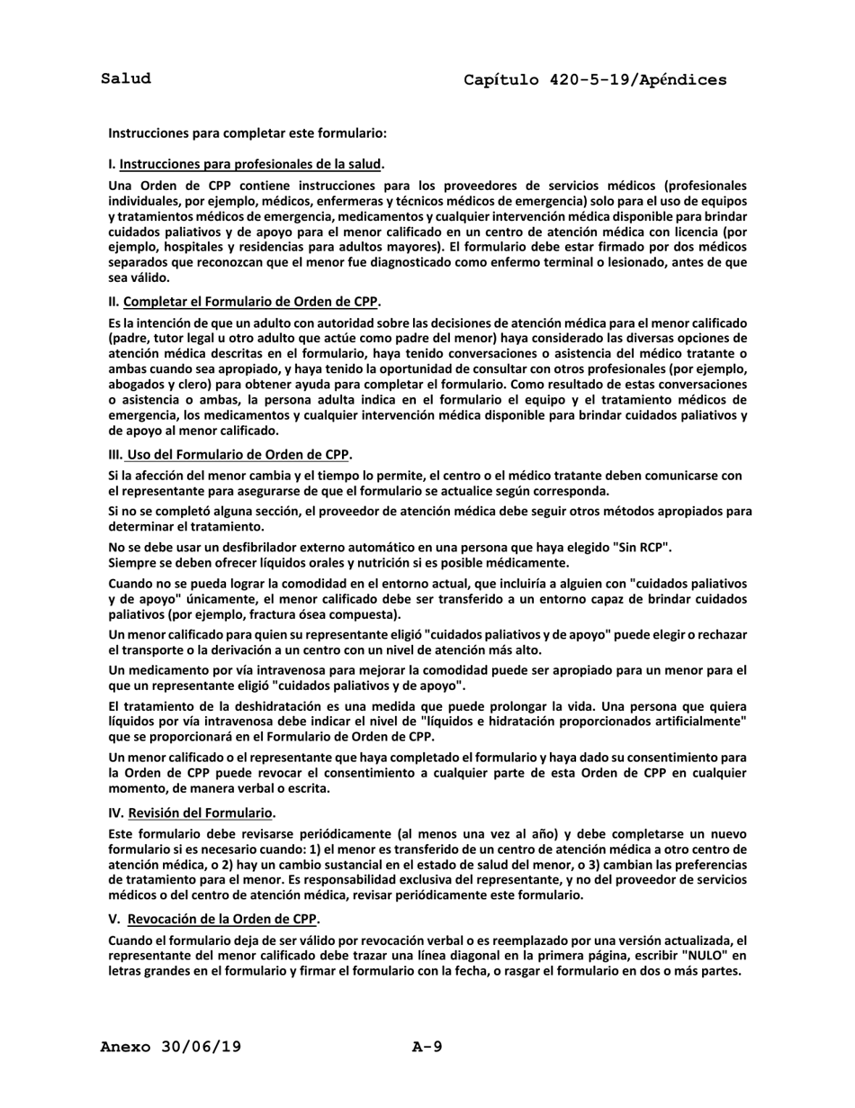 Apendice III Orden De Alabama Para Cuidados Paliativos Pediatricos Y Terminales (Cpp) - Alabama (Spanish), Page 4