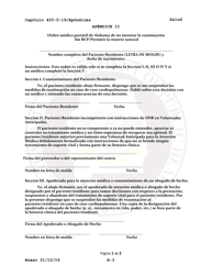 Document preview: Apendice II Orden Medica Portatil De Alabama De No Intentar La Reanimacion Sin Rcp/Permitir La Muerte Natural - Alabama (Spanish)