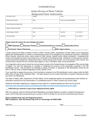 Form CETA-08 Background Check Authorization - Alaska