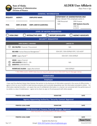 Alder User Affidavit - Alaska, Page 2