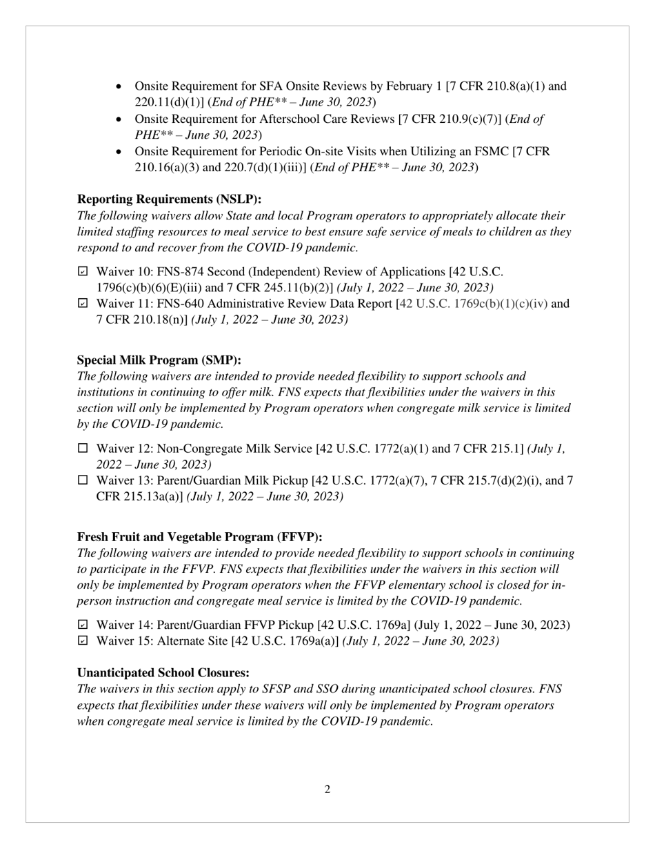 Child Nutrition Program State Waiver Request - Alaska, Page 5