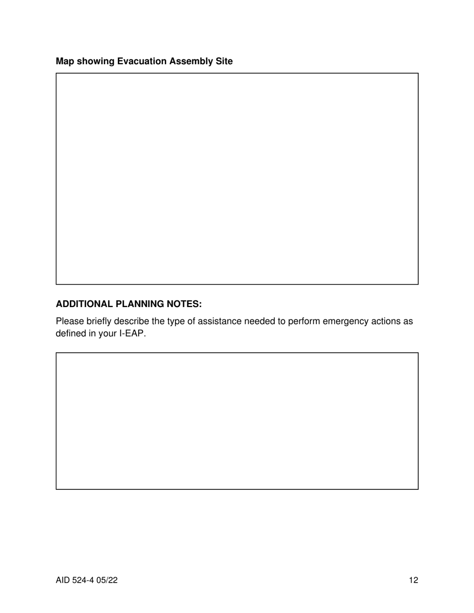 Form AID524-4 Individual Emergency Action Plan (I-Eap), Page 12