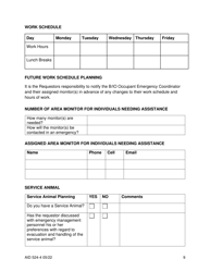 Form AID524-4 Individual Emergency Action Plan (I-Eap), Page 9