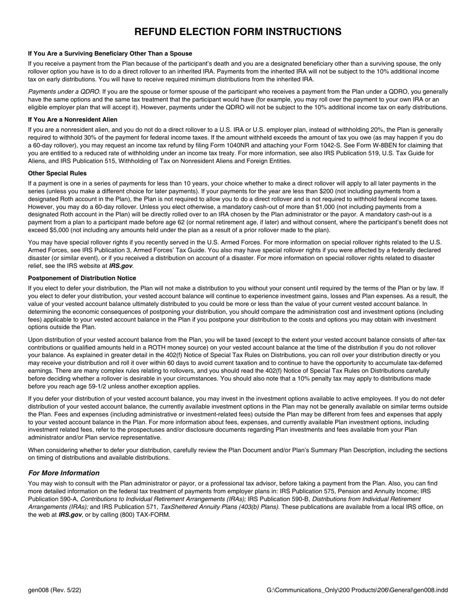 Form GEN008 Refund Election (Pers Tier I / II / Iii, Trs Tier I / II, Jrs) - Alaska, Page 7