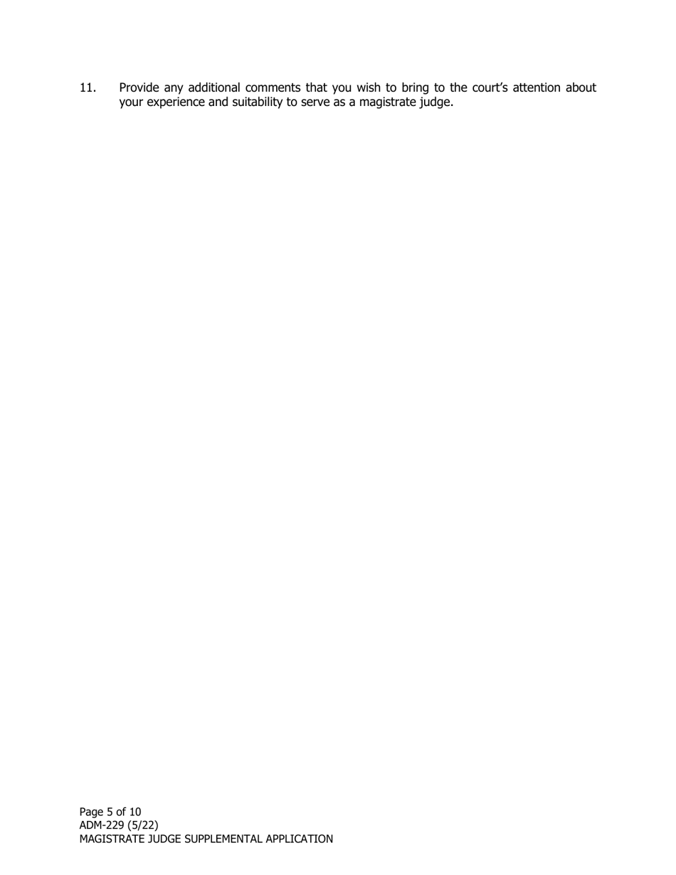 Form ADM-229 Magistrate Judge Supplemental Application - Alaska, Page 5
