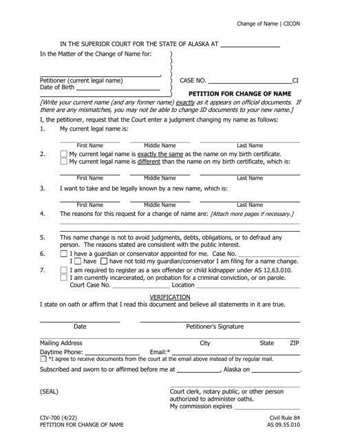 Form CIV-700  Printable Pdf