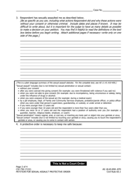 Form CIV-750 Petition for Sexual Assault Protective Order - Alaska, Page 2