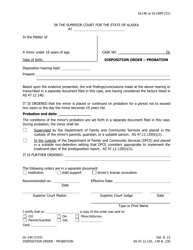 Form DL-140 Disposition Order - Probation - Alaska
