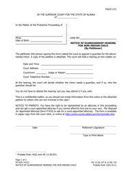 Document preview: Form PG-620 Notice of Guardianship Hearing for Non-indian Child (By Petitioner) - Alaska