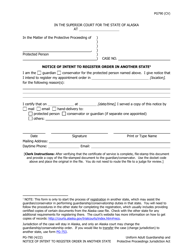 Document preview: Form PG-790 Notice of Intent to Register Order in Another State - Alaska