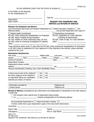 Form MC-306 Request for Transport and Service and Return of Service - Alaska, Page 2