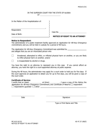 Document preview: Form MC-610 Notice of Right to an Attorney - Alaska