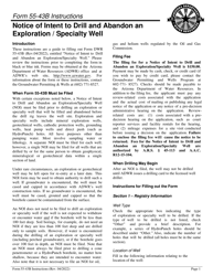 Instructions for DWR Form 55-43B Notice of Intent to Drill and Abandon an Exploration/Specialty Well - Arizona