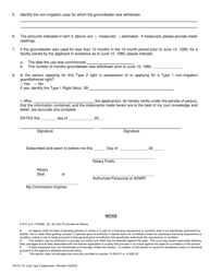 Form 467.01-T2 Late Application for Type 2 Non-irrigation Grandfathered Right - Arizona, Page 2