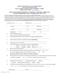 Form DWR132LI Application for Development Plan Approval to Retire an Irrigation Grandfathered Right for a Non-irrigation (Type 1) Use - Arizona, Page 3