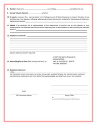 Statement of Claimant Form for Domestic Use - Upper Santa Cruz River Watershed - Arizona, Page 2