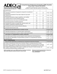 Comprehensive Performance Evaluation (Cpe) Checklist - Surface Water Treatment Rule (Swtr) - Arizona, Page 2