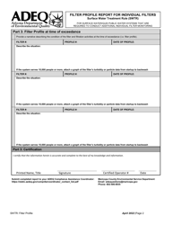 Filter Profile Report for Individual Filters - Surface Water Treatment Rule (Swtr) - Arizona, Page 2
