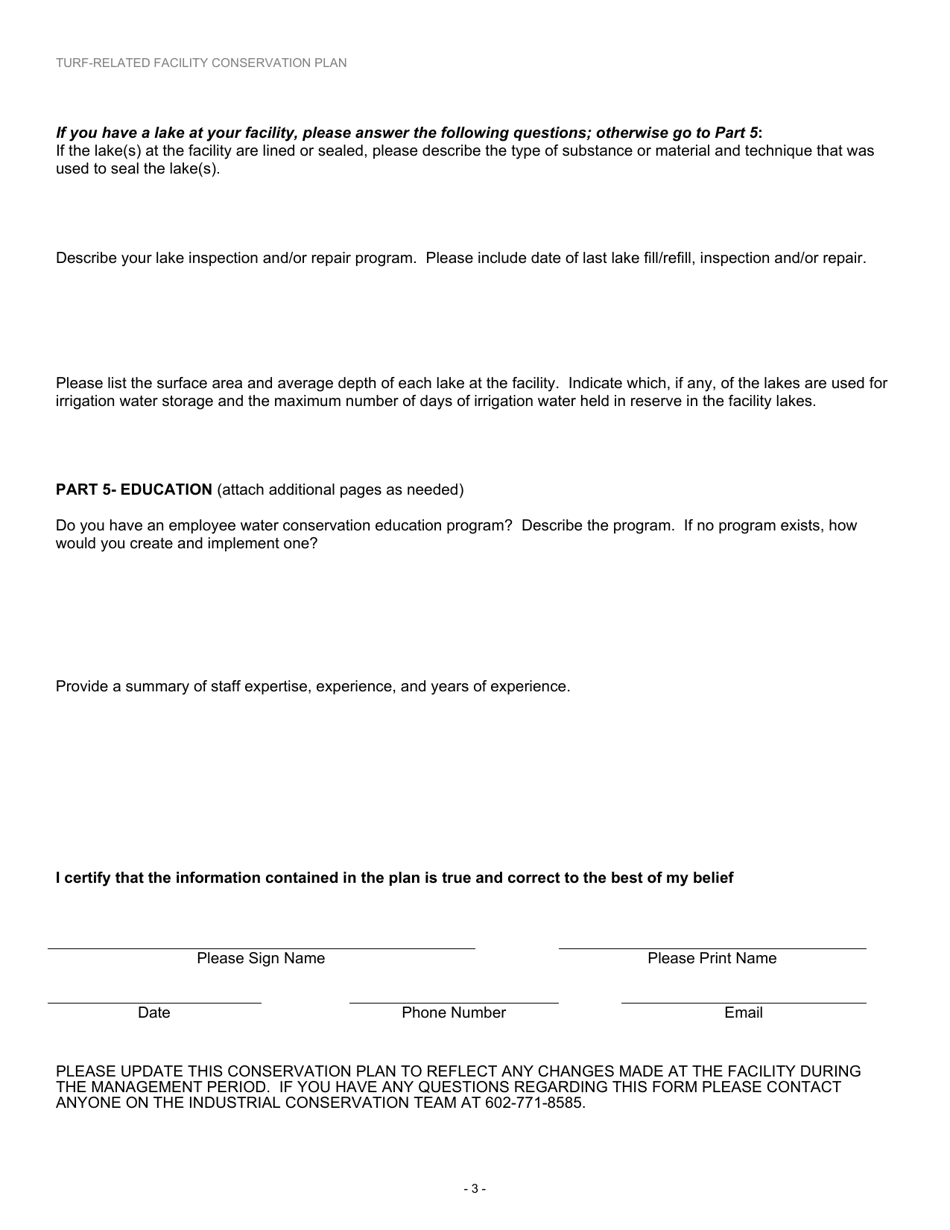 Turf-Related Facility Conservation Plan - Non-golf Courses - Arizona, Page 3